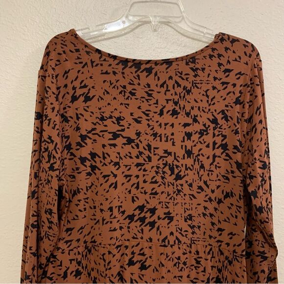 Ava & Viv Dress Women’s XXL Brown Black Animal Leopard V-Neck Faux Wrap Midi. - Picture 7 of 14